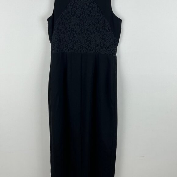 Joseph Ribkoff Pencil Maxi Dress Size 12 Black Sleeveless Round Neck Lined - Picture 5 of 9